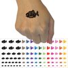 Toothy Piranha Fish Temporary Tattoo Water Resistant Fake Body Art Set Collection - Dark Green (One Sheet)