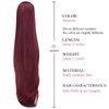 SYXLCYGG burgundy extension ponytail Yaki Straight Claw Clip Ponytails 22" 5.5 OZ Synthetic Fake Hair pieces For Women Like Real Hair Fluffy¬ Tangled