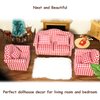 Dollhouse Couch with Pillow 1 12 Scale Miniature Sofa Arm Chair Living Room Furniture Wooden Fabric Frame Single Reading Chair Artificial House Room Scene Decoration (Plaid)