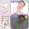 Temporary Glitter Tattoos Kit for Kids,30 Glitter Colors,169 Stencils,3 Glue,5 Brushes,2 tattoo stickers and 1 diamond sticker,Wonderful Holiday Gifts for Girls & Boys.