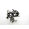 Generic Mini silver metal gray butterfly crystal hair claw clip for thick hair