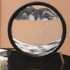 YKW 3D Deep Sea Moving Sand Art,Relaxing Kinetic Sandscape Art Table Desk Top to Decor for Any Home, Office Desktop, Mantle,Bookshelf Making It Ideal for Any Setting (7inches, Black)