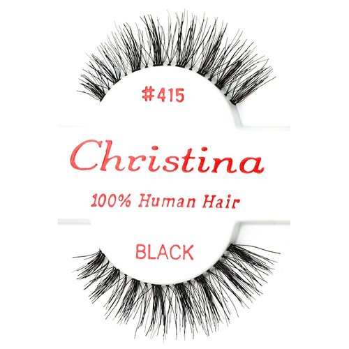 12X Eyelashes - #415 Christina 100% Human Hair Fake Eyelashes