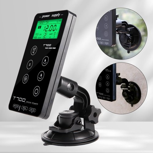 Dragoart T700 Tattoo Power Supply 3-18v Professional Tattoo Power Supply Box for Coil & Rotary Tattoo Machine, 6 Preset Voltages/Liner Shader Switch/2 Foot Pedal Modes/Touch Screen/Adjustable Stand