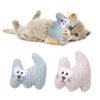 WONOWPA Catnip Toy for Cats & Kittens, 2Pcs Plush Rope Cat Chew Toy with Bell, Bite Resistant Catnip Toys Cat Teething Toy (Animal Shapes)