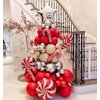 Christmas Balloon Garland Arch Kit, Christmas Tree Balloons Xmas Red Silver Beige Balloons and Candy Foil Balloons Silver Star Balloons for Christmas Party Decorations Birthday Party New Year Party