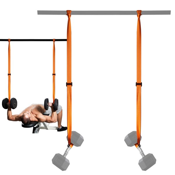 Lights Mountain Dumbbell Spotter Straps Barbell Rack Attachment for Chest Bench Press Hanging Dumbbells Safety Hanger Straps