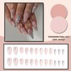 YOSOMMK Press on Nails Medium Almond Fake Nails Glossy Glue on Nails Silver 3D Swirl Acrylic Nails Artificial False Nails with Luxury Designs for Women