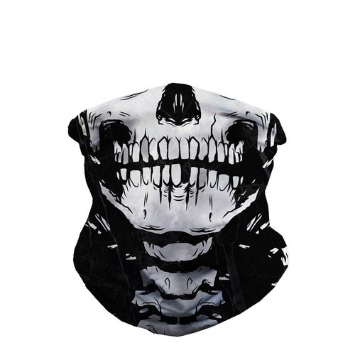 iHeartRaves Skeleton X-Ray Skull Face Gaiter Neck Mask for Men & Women - Skull Gator Mouth Covering Cool Costume Bandana Balaclava