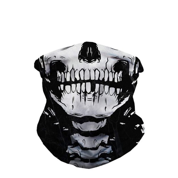 iHeartRaves Skeleton X-Ray Skull Face Gaiter Neck Mask for Men & Women - Skull Gator Mouth Covering Cool Costume Bandana Balaclava