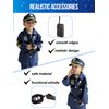 Popsunny Police Officer Costume for Kids, Cop Toys with Policeman Uniform, Hat, Whistle, Toddler Dress Up for Christmas Party, Boys Girls Birthday Gift