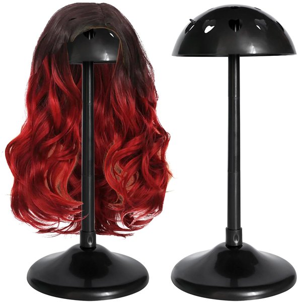 Generic Wig Stand 1pc 13inch Removable Portable Wig Holder Non-Slip Wig Head Stand For Display,Storage,Styling,Travel Wig Holder Stand For Multiple Wigs, Black 1PCS