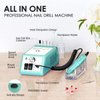 SUBAY Professional Finger Toe Nail Care Electric Nail Drill Machine Manicure Pedicure Kit Electric Nail Art File Drill with 1 Pack of Sanding Bands (Green)