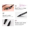 LAMUSELAND Eyeliner Stamp Wingliner, Waterproof Smudgeproof Liquid Eye Liner Gel Pen Set, Long Lasting Heart Black Thin Double Ended Pencil Makeup Tools for Women (D Heart)