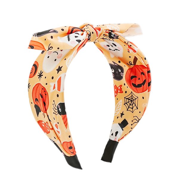 Halloween Headband Bows for Women Cute Hair Bands Ghost Headbands Cats Hair Hoop Pumpkin Hair Band Spiderweb Headband Widened Hair Wear Halloween Accessories for Halloween Party Decoration 1Pcs