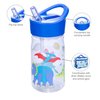 Wildkin Kids Reusable 16 Ounce Water Bottle for Boys and Girls, Features Straw Top and Carrying Handle, Ideal Size for School or Travel, Easy to Clean (Dinosaur Land)