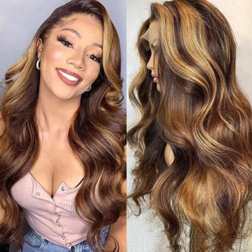 MISSJAY Honey Blonde Wig Human Hair 22 Inch Body Wave Lace Front Wig Human Hair 13x4 Hd Lace Front Wigs Human Hair Highlight Ombre 180 Density Human Human Wigs for Black Women