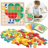 Zycolo Montessori Tangram Educational, Geometric Shapes Puzzle Toys with 120Pcs Wooden Puzzle Blocks and 20Pcs Cards, Colorful Pattern Montessori Children's Educational Gifts for Kids Ages 3 and Up