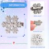 FULANSI Christmas Snowflakes Hair Clips Glitter Rhinestone Snow Flake Hair Barrettes Christmas Hair Accessories for Women Princess Metal Alligator Clips for Thick Thin Hair Winter Xmas Party Decor