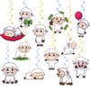 24 Pcs Sheep Hanging Decorations Sheep Hanging Swirls Ceiling Swirls Sheep Birthday Party Supplies for Sheep Party Decorations Farm Animals Hanging Decorations