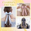 Ambesi Ribbon Hair bow Clips, 2PCS Silky Satin Hair Bows Hair Clip Pink Blue Hair Ribbon Ponytail Holder Accessories for Women Girl Long Tail Hair Bow Clips Hair Barrette Dress Up Accessories