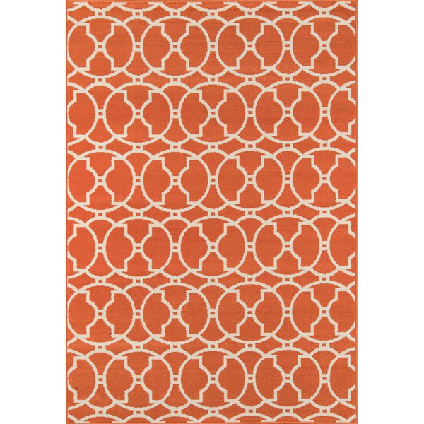 Momeni Rugs , Baja Collection Contemporary Indoor & Outdoor Area Rug, Easy to Clean, UV protected & Fade Resistant, 1'8" x 3'7", Orange