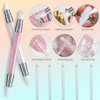 Fcozpjk Solid Builder Gel Kit, 6 Colors Non Sticky Solid Builder Gel for Nails Aurora Blue Pink Pearl White Builder Gel With Silicone Carving Pen Hard Gel 3D Sculpting Gel Nail Art Starter Kit