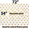 Puppy Paw Print Tablecloth Animal Print Tablecloth 54''x72'' Disposable Plastic Table Cover, Dog Birthday Party Supplies Puppy Party Decorations, Jungle Safari Baby Shower Dog Party Decorations