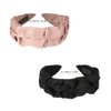 Silk Wide Headbands | Pleated Headband for Women Girls | 2 Pcs Pack Headband Solid Color Wide Hairbands for Girls and Women Hair Accessory