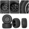 RC Station 12mm Hex RC Wheels and Tires Small 1/10 Scale Off-Road RC Tires Wheels for Traxxas Arrma Redcat HBX Holyton 9205e Deerc 200e 9206e Tires Wheels for RC Short Course Truck Tires PreGlued 4PCS