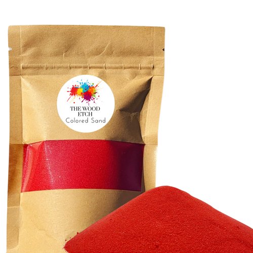 The Wood Etch Natural ColoRed Sand for Arts and Crafts, Sensory Bin, Play Sand, Home Decor, Aquarium, Non-Toxic, Safe for Kids & Pets, Versatile, and Clump-Free for Easy Handling, Red, 1.5 lbs
