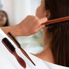 Slick Back Hair Brush, 2 PCS Wood Handle Edge Brush Set Boar Bristle Teasing Brush Rat Tail Comb Small Portable Travel Hair Brush for Women Thin & Fine Hair Smoothing, Sectioning, Beard Brush for Men