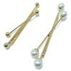 2PCS Gold Metal X Shaped Hair Pins Decorative Fancy Hair Clips Bridal Pearl Hair Barrettes Wedding Side Clips Hair Accessories for Women Lady