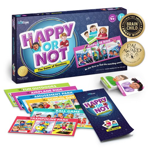 SKILLEASE Bingo Emotions and Feelings Game for Social Skills, Social Emotional Learning Activities, Therapy and Counseling Game for Kids, Speech Therapy Autism Game, Happy or Not Board Game