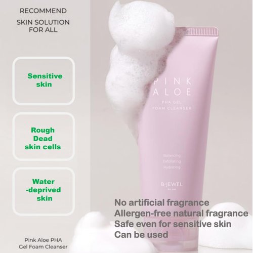 BJEWEL Pink Aloe PHA Gel Foam Cleanser