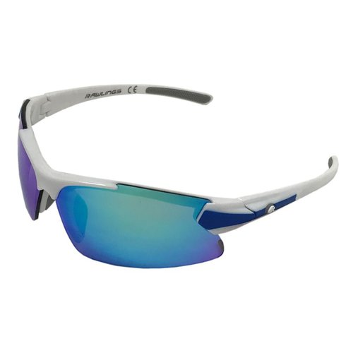 Rawlings Kids Sunglasses for Baseball and Youth Softball Sunglasses - 100% UV Lightweight Poly Lens with Stylish Shield Lenses - White/Blue