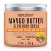 Mango Butter Body Scrub Exfoliator Biotin, Collagen, Stem Cells - Natural Exfoliating Salt Scrub & Body and Face Souffle helps with Moisturizing Skin, Acne, Cellulite, Dead Skin Scars, Wrinkles- 11 oz