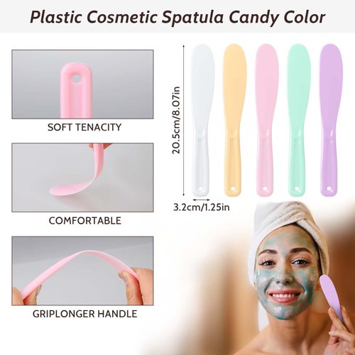 Mozeat Lens 5Pcs Face Mask Spatula Lotion Spatula Plastic Cosmetic Spatula Jelly Mask Spatula for Facials Face Mask Applicator Makeup Scoop