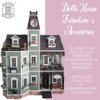Town Square Miniatures Dolls House Miniature Furniture Small Shelf Unit & D Green Bathroom Accessories
