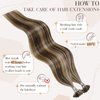 Hetto U Tip Hair Extensions Real Utips Dark Brown Highlight Caramel Blonde Pre Bonded Straight Hair Extensions Keratin U Tip 18 Inch 50g 50 Strands #4/27