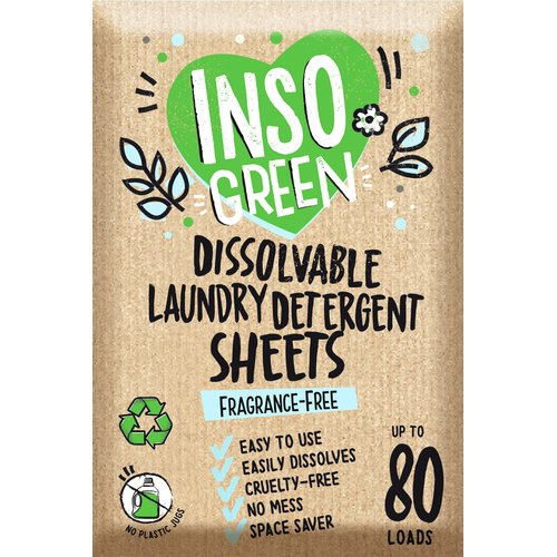 Unscented Laundry Detergent Sheets - 40 Eco Laundry Sheets Detergent for Up to 80 Loads - Zero Plastic Packaging, Washing Detergent Sheets - Fragrance-Free Laundry Sheets & Travel Laundry Detergent