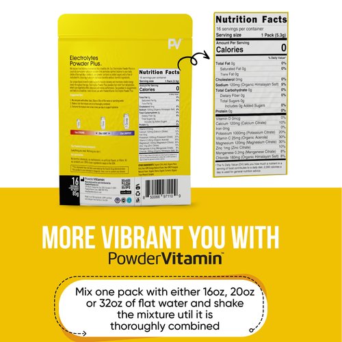 PowderVitamin Electrolytes Powder Plus, Keto, Orange Pineapple, Sugar Free, Pink Himalayan Salt, 1000mg Potassium, 120mg Calcium, 120mg Magnesium, Non-GMO, Zero Calories, (16 Hydration Packets)