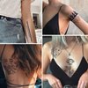 CHARLNET Semi-Permanent Tattoos for Women Girls - 2 Weeks Long Last Waterproof Realistic Flower Line Snake Temporary Tattoos/Fades Naturally/Body Art Stickers
