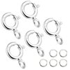 925 Sterling Silver Necklace Clasps - 5mm Spring Clasps for Jewelry Making, Sterling Silver 4mm Jump Rings, Jewelry Clasps and Closures, Suitable for Jewelry Making Necklace (Sterling Silver)