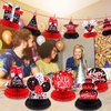 Leyndo 9 Pcs Red and Black Table Decorations Honeycomb Centerpieces Birthday Table Decorations Red Black Centerpieces for Tables Party Supplies Table Topper Sign for Adults