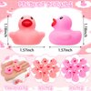 Lenwen 100 Pcs Mini Rubber Ducks 1.57" Rubber Ducks Bulk Baby Shower Party Favors Squeak & Float Duckies Pool Bath Toys for Kids Boys Girls Birthday Gifts Classroom Carnival Prizes(Pink, Rose Red)