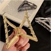 Triangle Hair Claw Clip Hollow Triangle Hair Clips Medium Metal Hair Claw for Women Girls Non-Slip Strong Grab Clips Shark Barrette Hair Clamps Hair Accessories for Thick Hair(Gold)