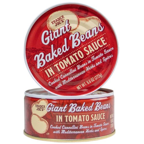 Trader Joes Baked Beans Giant Cooked Cannellini Beans in Tomato Sauce with Mediterranean Herbs and Spices (2 Cans)