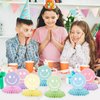 Whaline 9Pcs Smile Face Honeycomb Centerpieces Pastel Smile Face Tabletop Signs Cute Tiered Tray Decor for Birthday Bachelorette Party Home Kitchen Table Decor