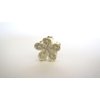 Small mini gold metal clear crystal flower hair claw clip